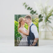 結婚写真 書道スクリプト 感謝 ポストカード (スタンド正面)