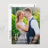 結婚写真 書道スクリプト 感謝 ポストカード (正面/裏面)