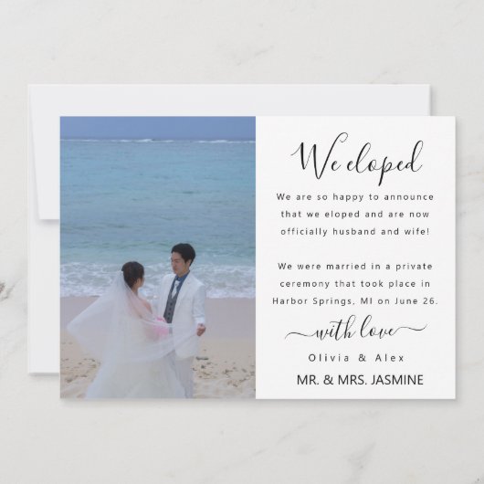 結婚写真 案内状 (裏面)