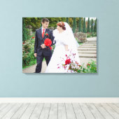 結婚写真　花嫁と花婿　日付と名前を追加 キャンバスプリント (インサイチュ (ウッドフロア))