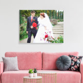 結婚写真　花嫁と花婿　日付と名前を追加 キャンバスプリント (インサイチュ (リビング))
