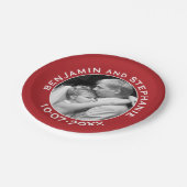 結婚写真 - 赤い枠 - モダン ミニマル ペーパープレート (アングル)