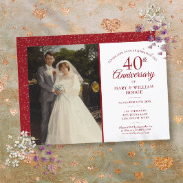 結婚写真 40周年 エレガントルビー 招待状