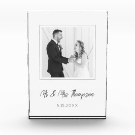 結婚写真 Mr & Mrs 名前 日付 記念品 フォトブロック