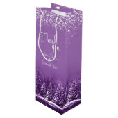 結婚冬の松の木の紫の芸術感謝していよ ワインギフトバッグ (正面アングル)