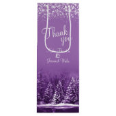 結婚冬の松の木の紫の芸術感謝していよ ワインギフトバッグ (正面)