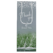 結婚冬の松の木の緑の灰色の芸術感謝していよ ワインギフトバッグ (正面)