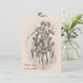 結婚前お別れパーティーの馬車での祝い 招待状 (スタンド正面)