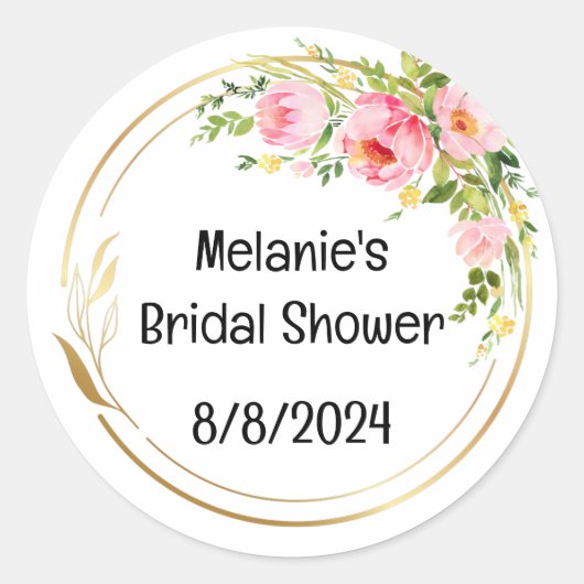 結婚前お披露目ステッカー 編集可能なテキスト ラウンドシール (正面)