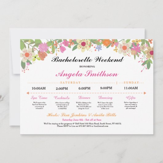 結婚前お披露目パーティー予定表 花嫁パーティースケジュール (正面)