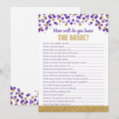 結婚前お披露目パープル&ゴールドクイズゲーム (正面/裏面)