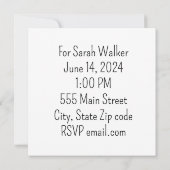 結婚前お披露目会の招待状 招待状 (裏面)