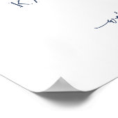 結婚前お披露目会 ウェルカムサイン ピンク ネイビー 花 ポスター (角)