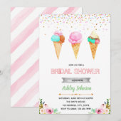 結婚前お茶会 アイスクリーム招待状 招待状 (正面/裏面)