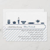 結婚前のお披露目招待状  |  孔雀ブルー 招待状 (正面/裏面)