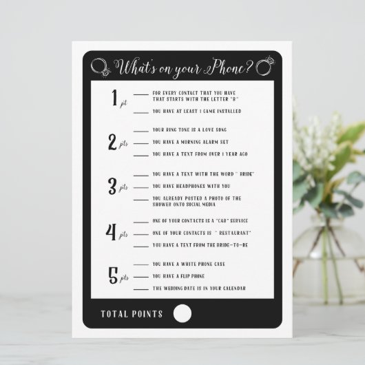 結婚前のお祝いゲーム スマホには何が入ってる? ゲーム 招待状 (スタンド正面)