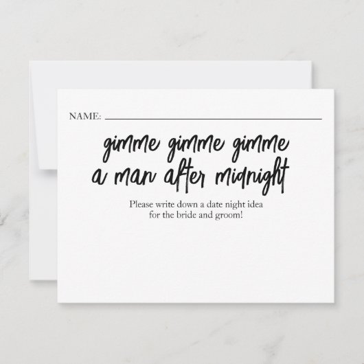 結婚前のお祝いゲーム - デートナイトのアイデア (正面)