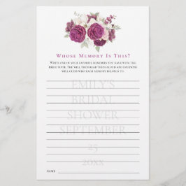 結婚前のお祝いゲーム 誰の記憶 バーガンディ フラワーズ