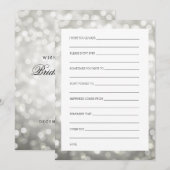 結婚前のお祝いメッセージ 銀のグリッター ライト アドバイスカード (正面/裏面)