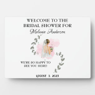 結婚前のお祝い会 WELCOME 編集可能なテキストと画像付き フォトプラーク