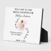 結婚前のお祝い会 WELCOME 編集可能なテキストと画像付き フォトプラーク (側面)