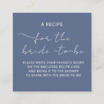 結婚前のお茶会の封入カード「レシピ」