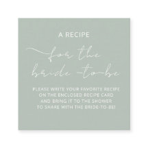 結婚前のお茶会用封入カード「レシピ」