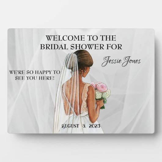 結婚前のお茶会 WELCOME - テキストと画像を編集可能 フォトプラーク (正面)
