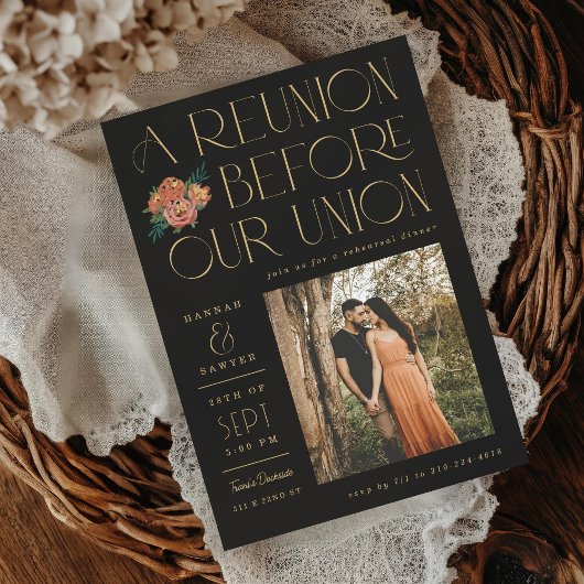 結婚前の再会 黒 招待状