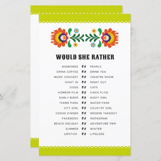 結婚前パーティゲーム どっちがいい？フィエスタ (正面/裏面)