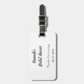 結婚前パーティーのお名前と日付と年と来てくれてありがとう ラゲッジタグ (正面縦)