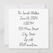 結婚前パーティーの招待状 招待状 (裏面)