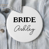 結婚前パーティー ブラック&ホワイト 花嫁の名前 缶バッジ (インサイチュ)