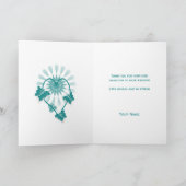 結婚受諾感謝カード ティール バタフライ サンキューカード (内部)