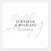 結婚名前をカスタムする スクエアシール (正面)