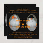 結婚名言付きのゼブラフィンチのウェディング 招待状 (正面/裏面)