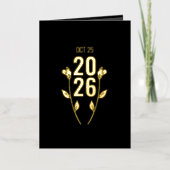 結婚周年折り箔フォトカード 箔グリーティングカード (正面)