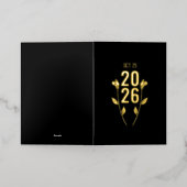 結婚周年折り箔フォトカード 箔グリーティングカード (外側レイダウン)