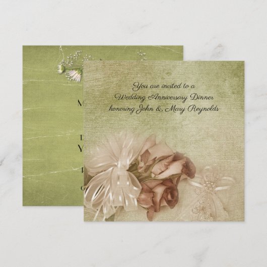 結婚周年晩餐会 招待状 (正面/裏面)