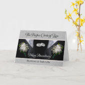 結婚周年記念の二つのルームズタキシス カード (黄色い花)