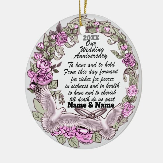 結婚周年記念オーナメント セラミックオーナメント (左)