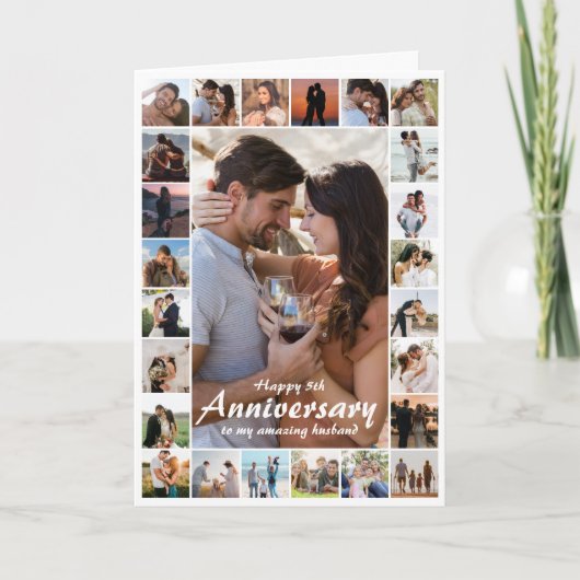 結婚周年記念カスタムコラージュ |写真 カード (正面)
