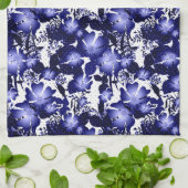 結婚周年記念グレーサテンリボン真珠フローラ キッチンタオル (折り畳み)