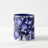 結婚周年記念グレーサテンリボン真珠フローラ マグカップ (中央)