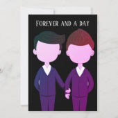 結婚周年記念ゲイメンズカップルロマンチック引用文 カード (正面)