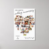 結婚周年記念スクリプトハート37フォトコラージュ キャンバスプリント (正面)