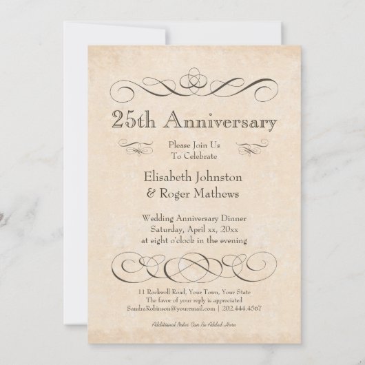 結婚周年記念ディナ食べードリンクとビーメリーズ 招待状 (裏面)