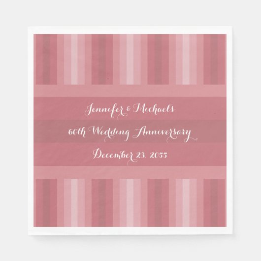 結婚周年記念パーティーブライダルシャワーほこりっぽいバラ スタンダードランチョンナプキン (正面)