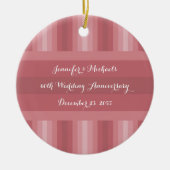 結婚周年記念パーティーブライダルシャワーほこりっぽいバラ セラミックオーナメント (正面)