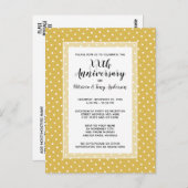 結婚周年記念パーティーモダンポルカ50th金ゴールド ポストカード (正面/裏面)